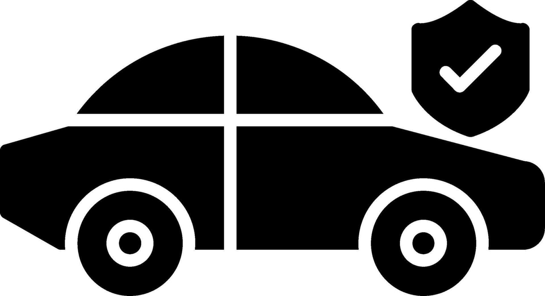 icona del glifo dell'assicurazione auto vettore