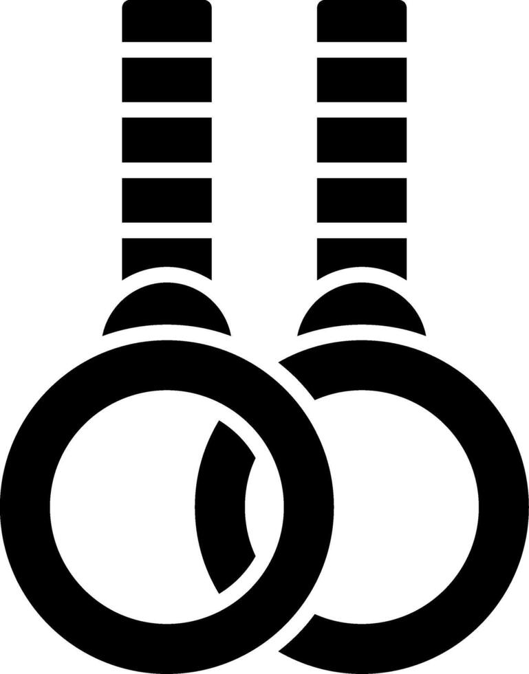 ginnastica anelli glifo icona vettore