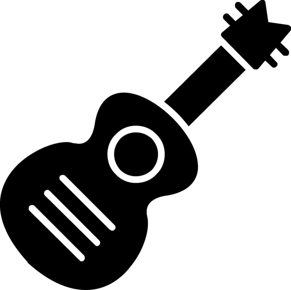 icona del glifo di chitarra vettore