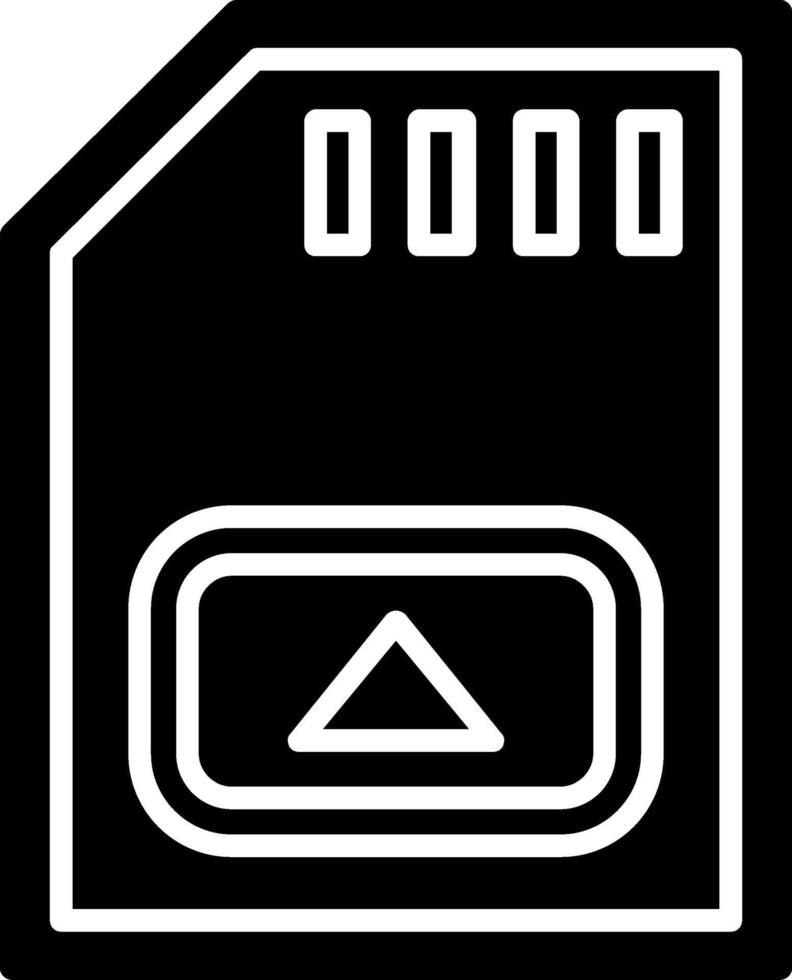 icona del glifo della scheda di memoria vettore