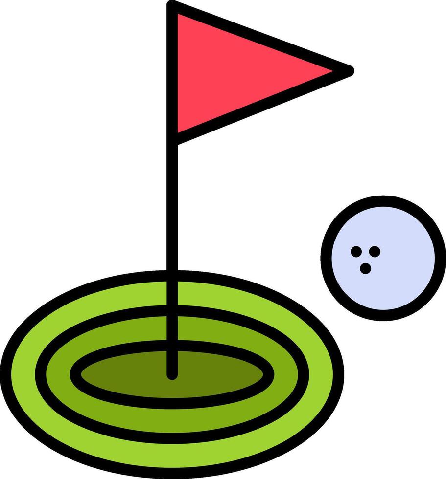 golf linea pieno icona vettore