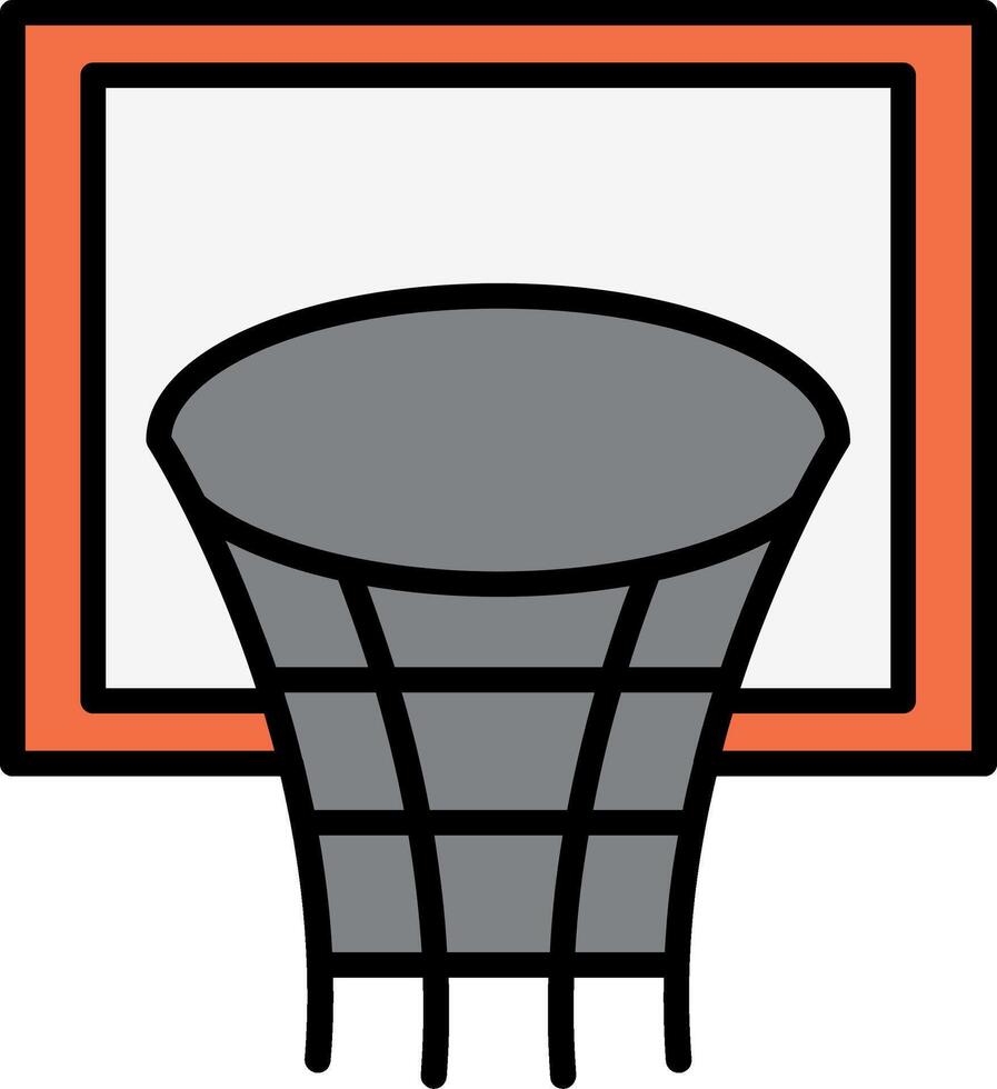 pallacanestro cerchio linea pieno icona vettore