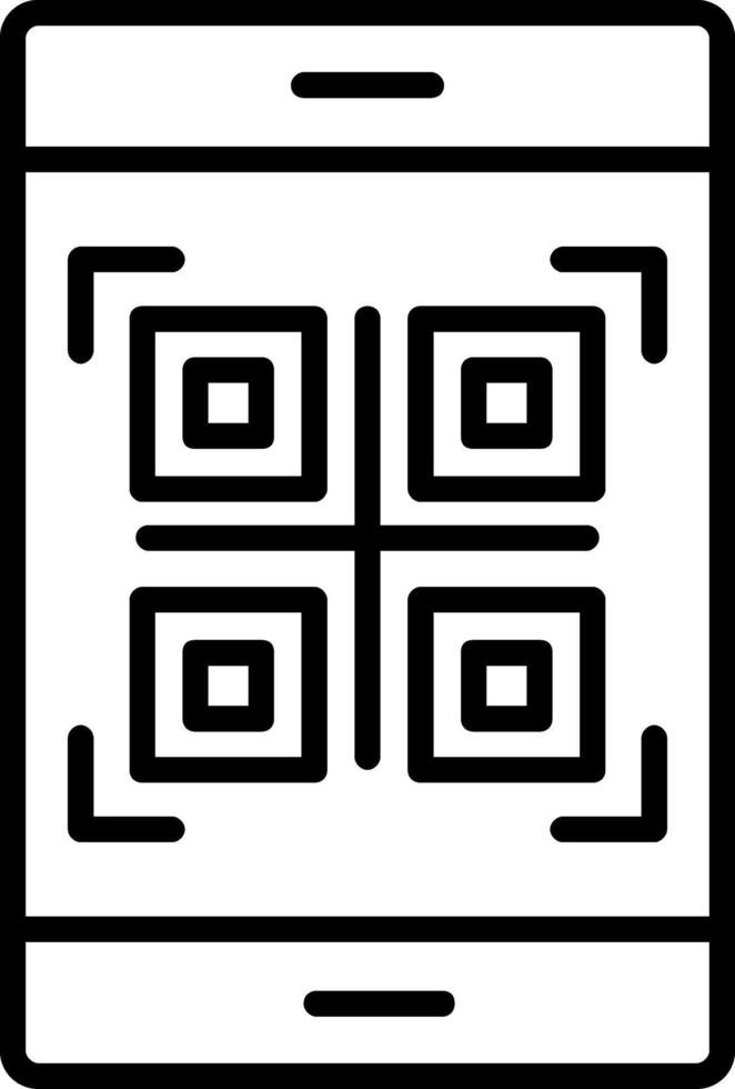 icona piena di riga di codice qr vettore