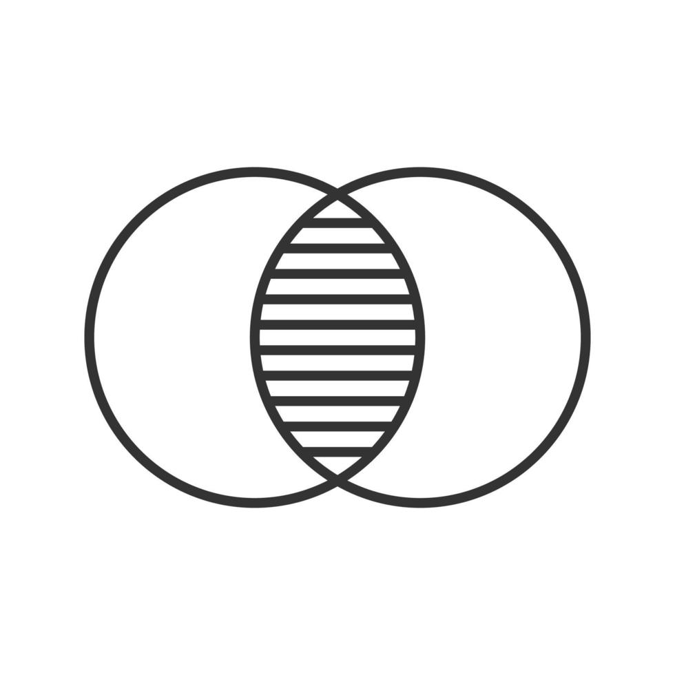 icona lineare di fusione. illustrazione di linea sottile. simbolo di contorno metafora astratta di integrazione. disegno vettoriale isolato contorno