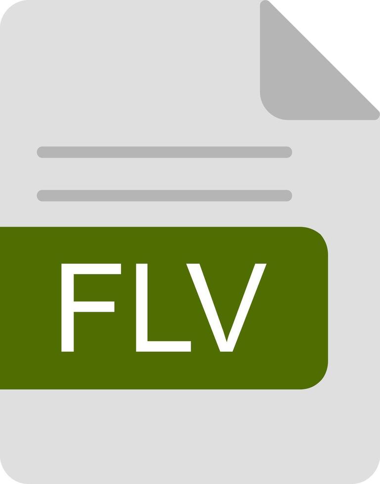 flv file formato piatto icona vettore
