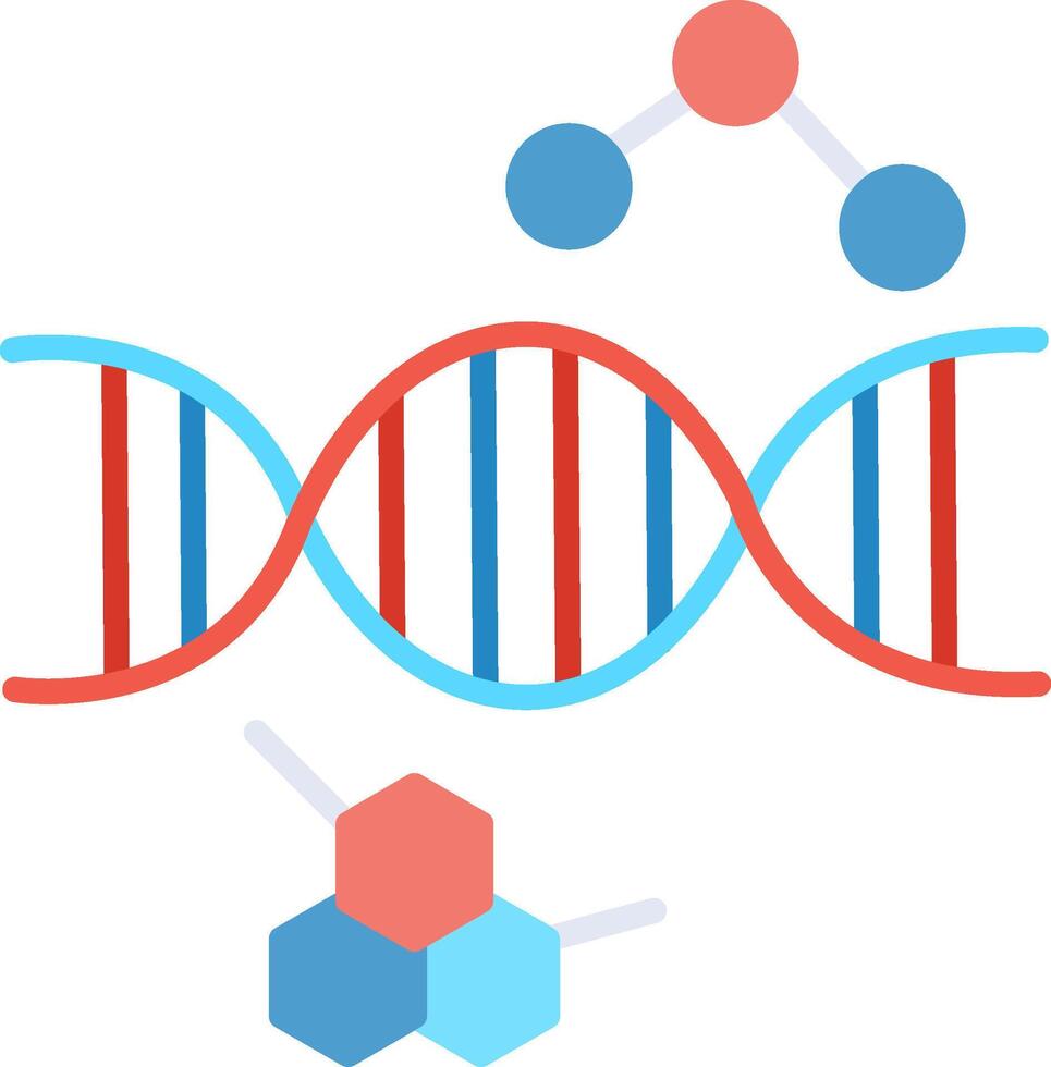 icona piatta del dna vettore