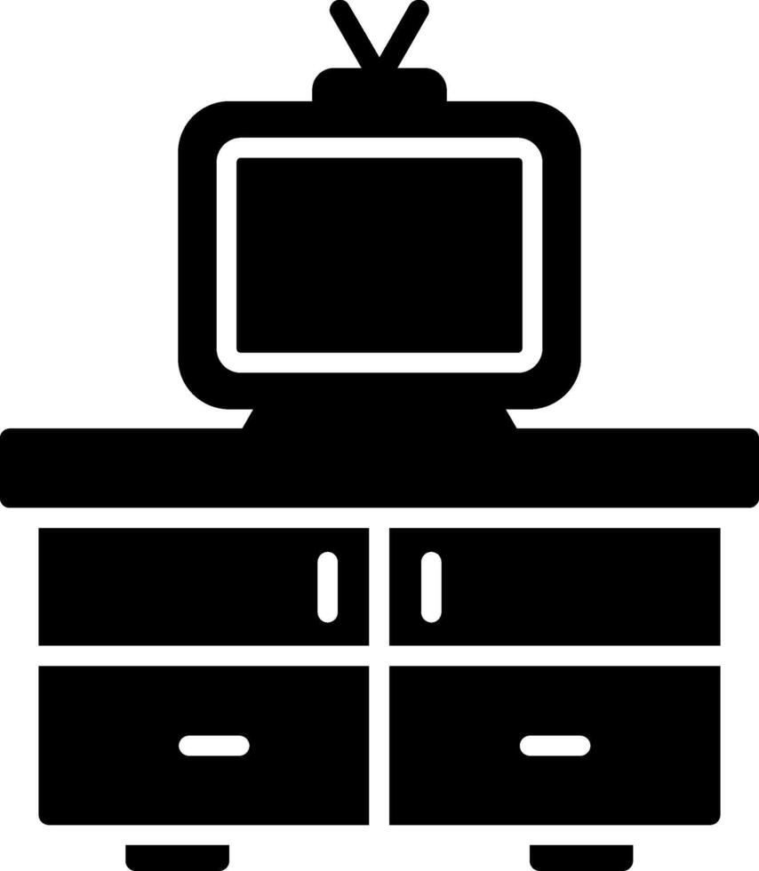 icona del glifo della tabella tv vettore