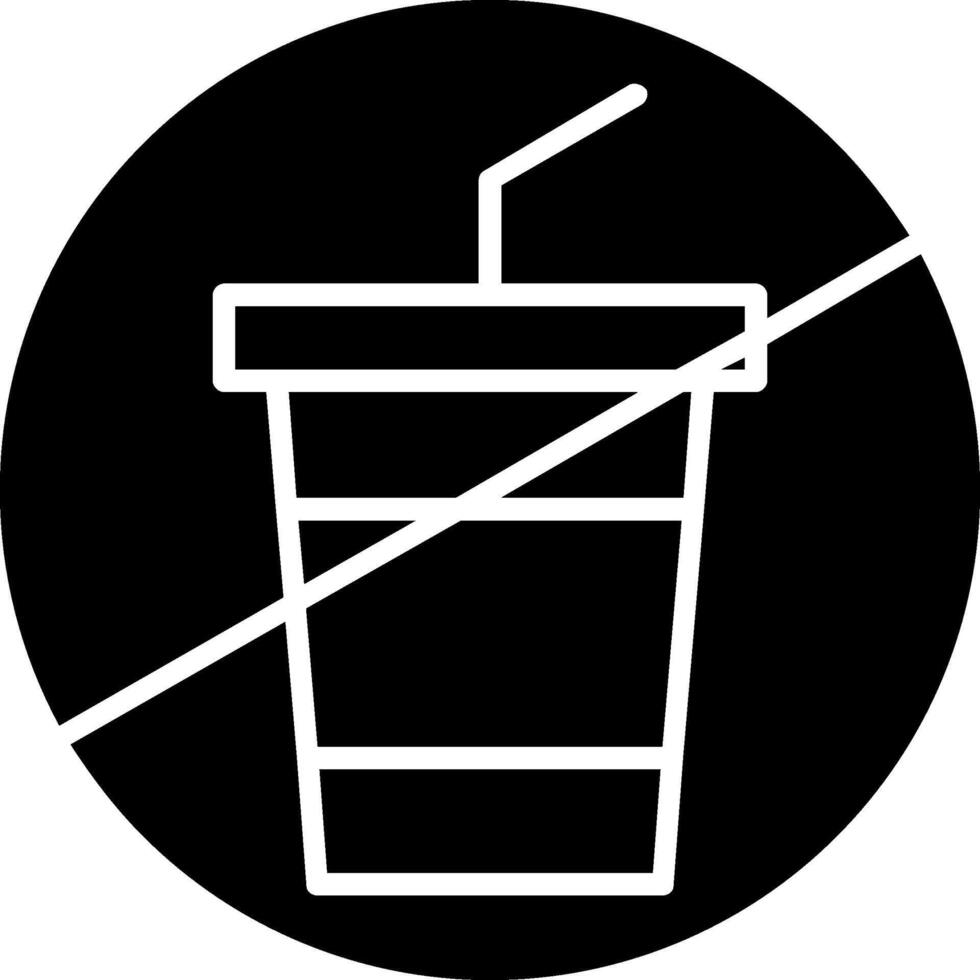 icona del glifo senza bevanda vettore