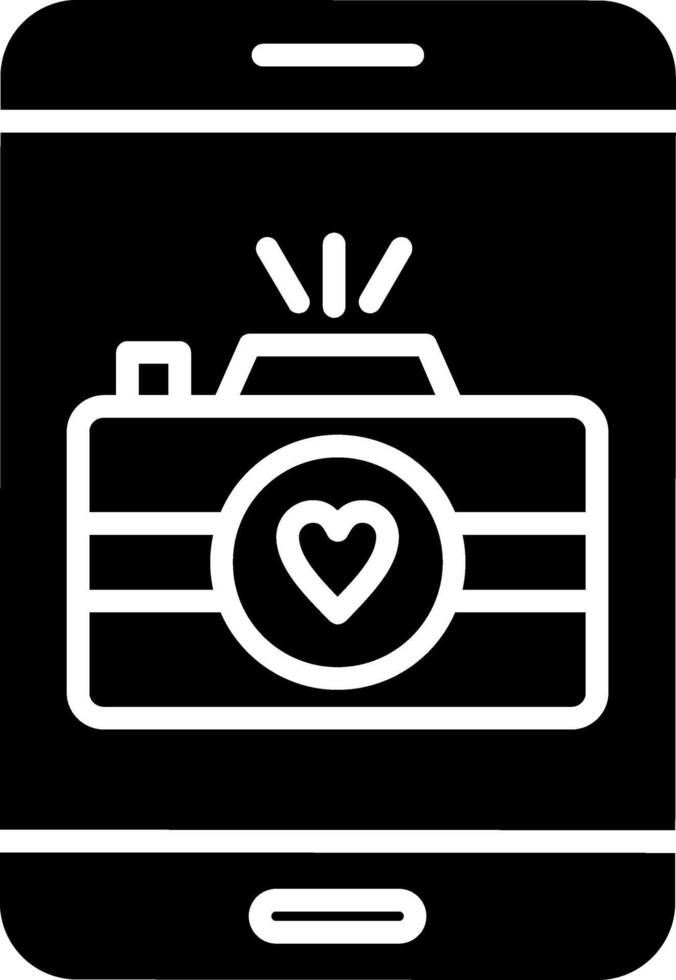 icona del glifo con foto di matrimonio vettore