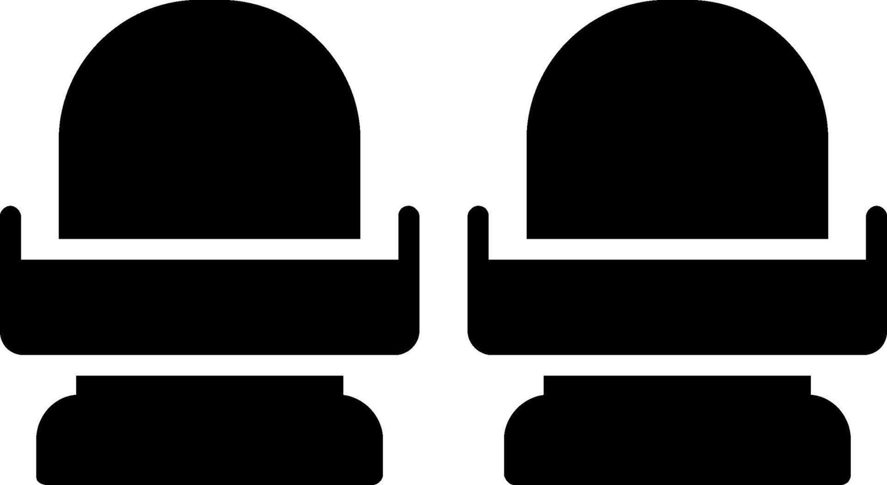 icona del glifo con posti a sedere vettore