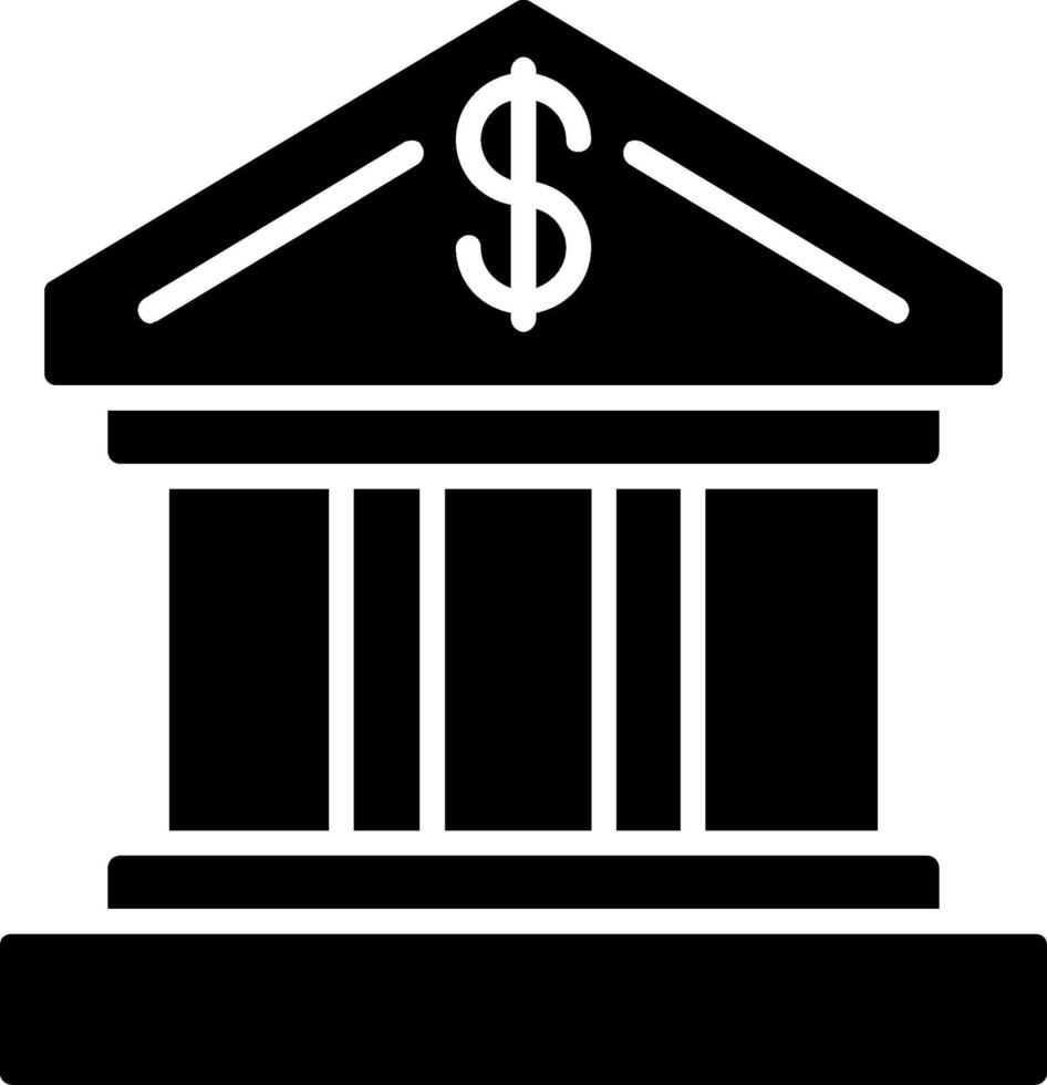 icona del glifo con banca vettore