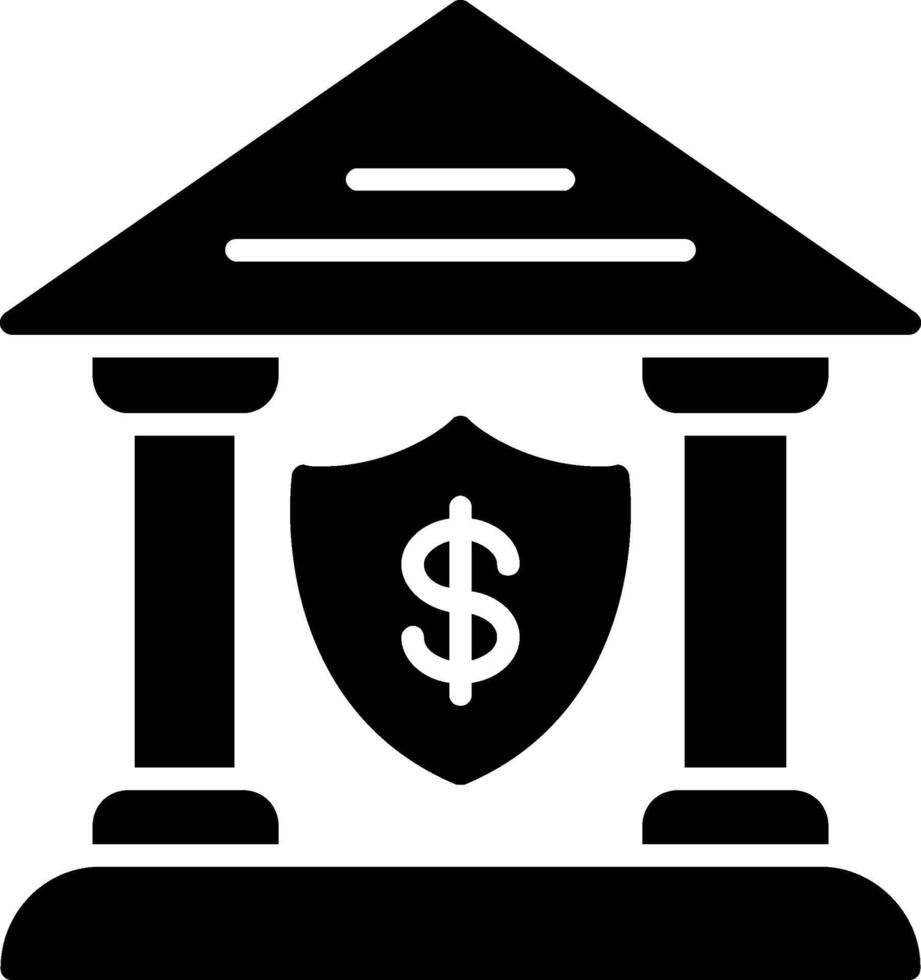 icona del glifo con banca vettore