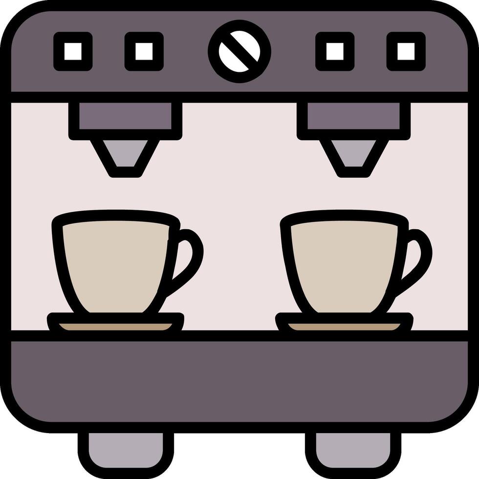 caffè macchina linea pieno icona vettore