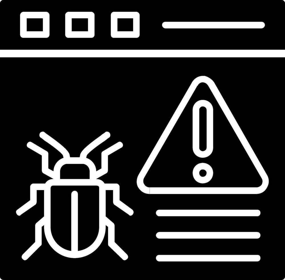 virus avvertimento glifo icona vettore
