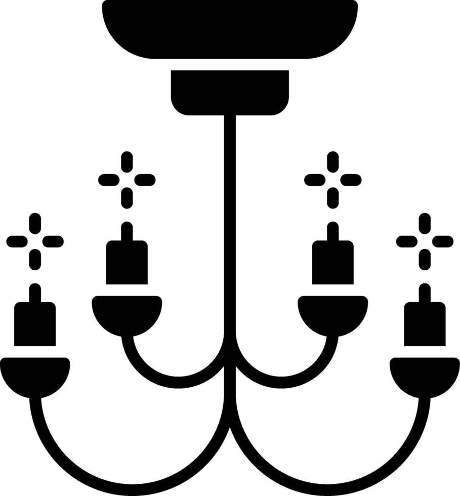 lampadario glifo icona vettore