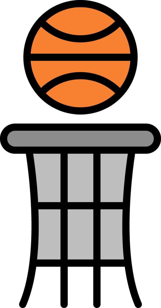pallacanestro linea pieno icona vettore