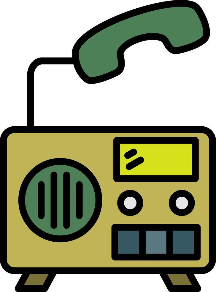 Radio linea pieno icona vettore