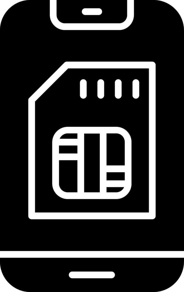 icona del glifo della scheda SIM vettore