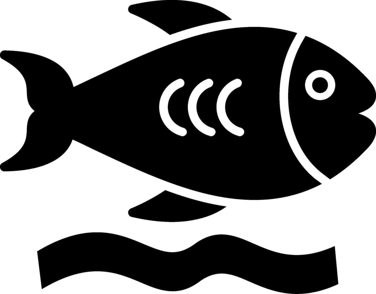 icona del glifo di pesce vettore