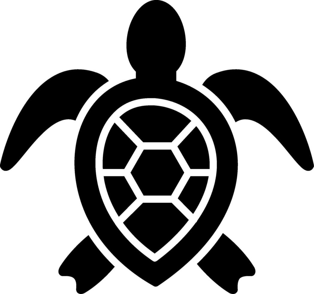 mare tartaruga glifo icona vettore