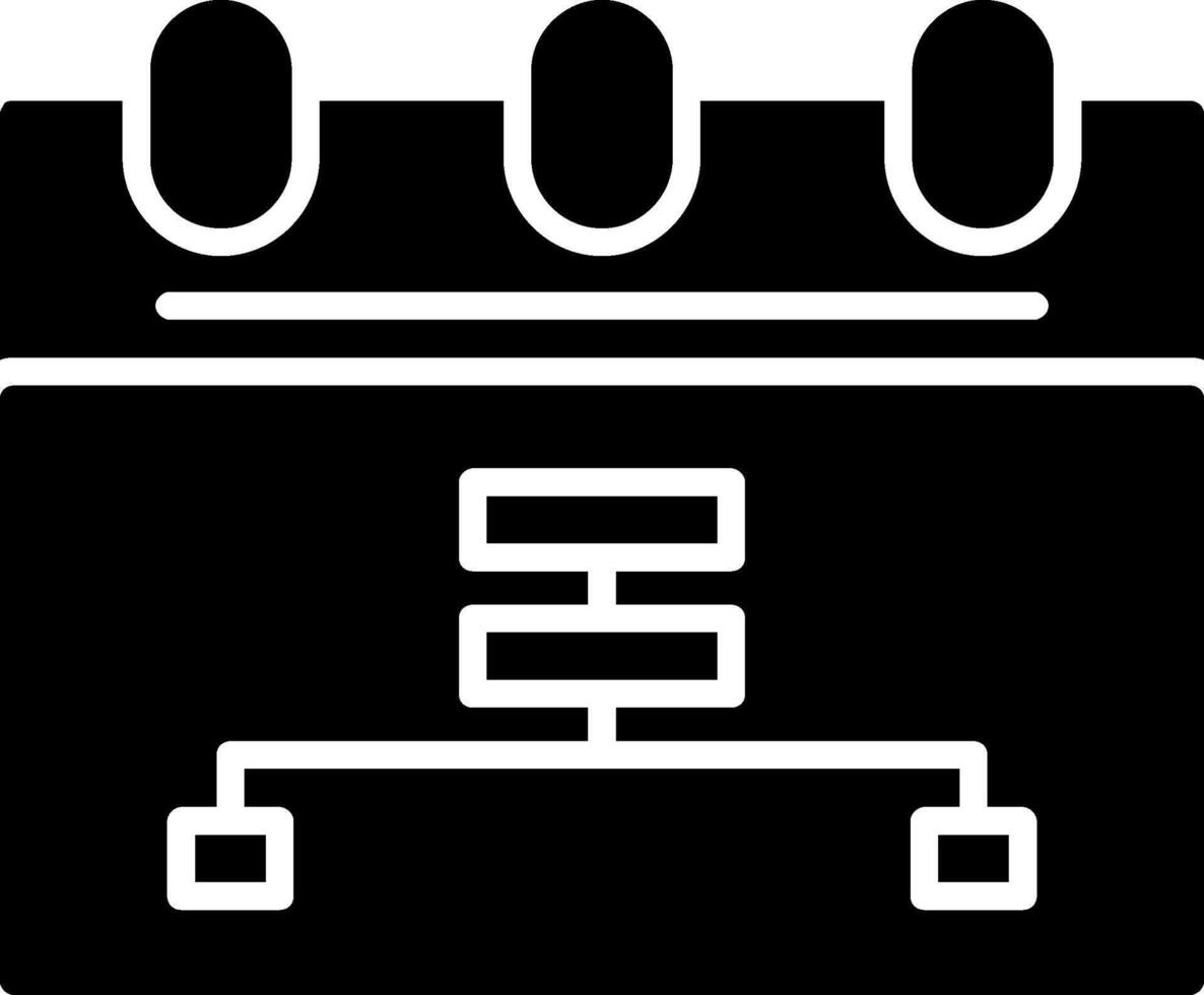 icona del glifo del calendario vettore