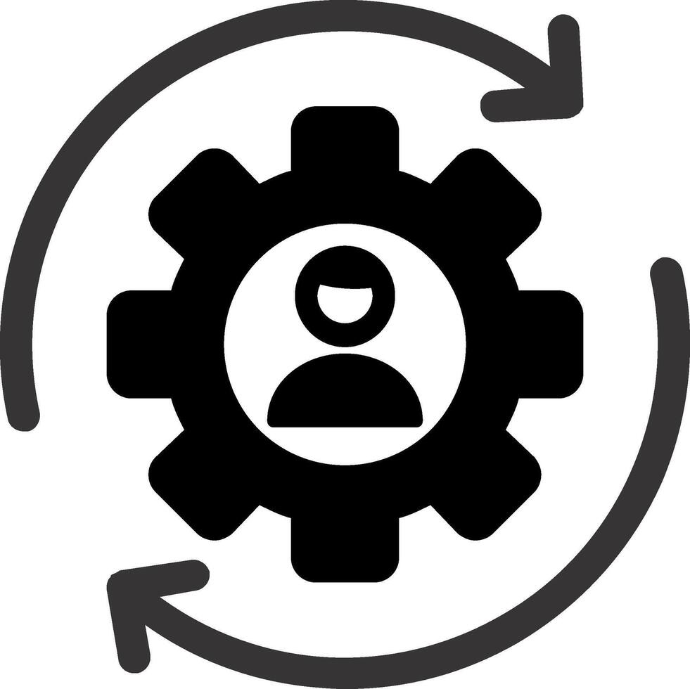 rotazione glifo icona vettore