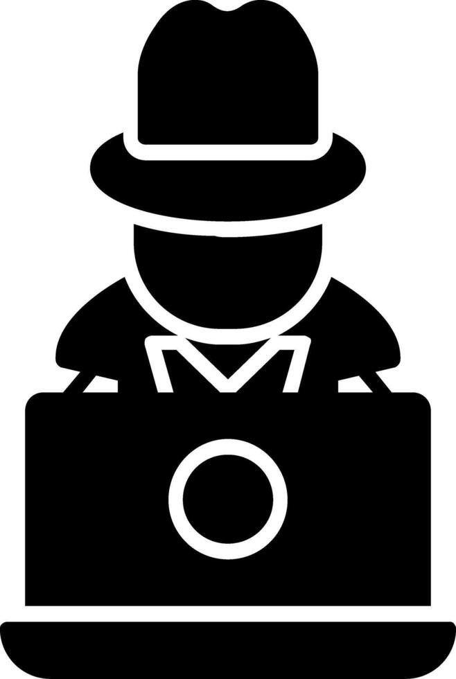 icona del glifo hacker vettore