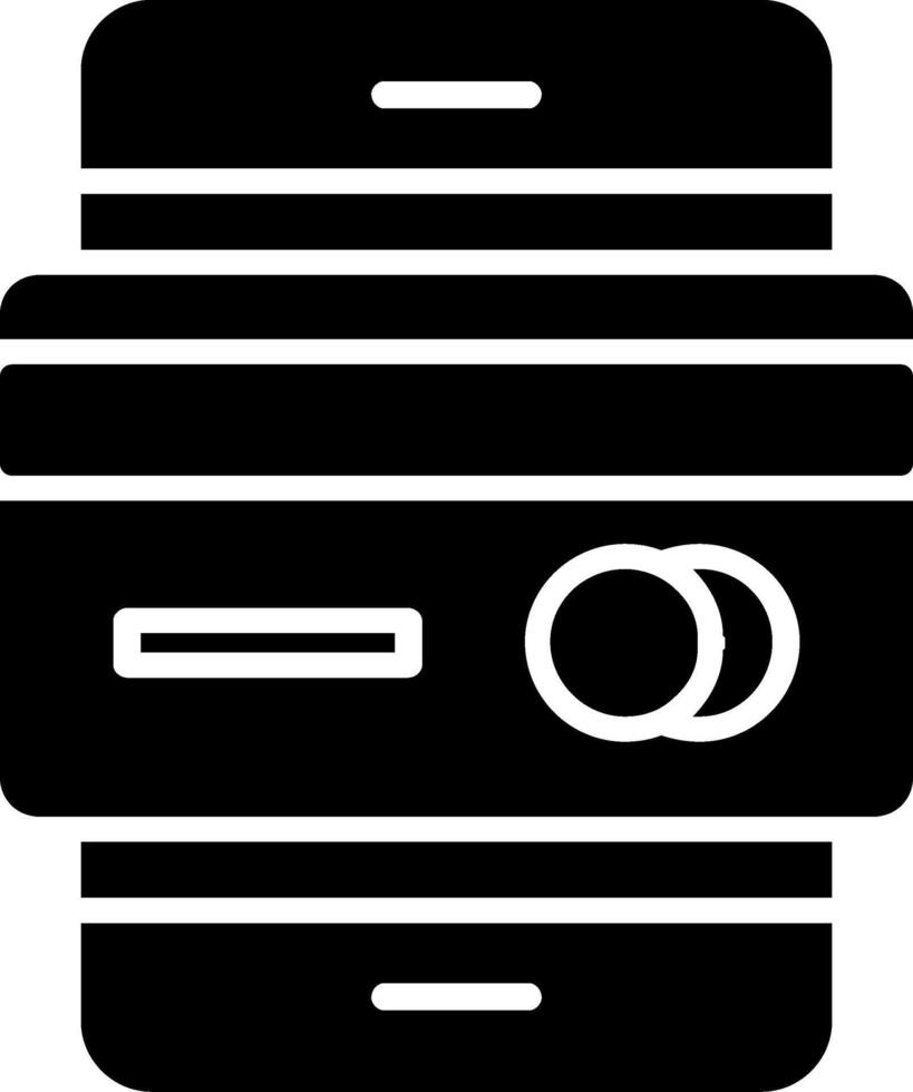 mobile bancario glifo icona vettore