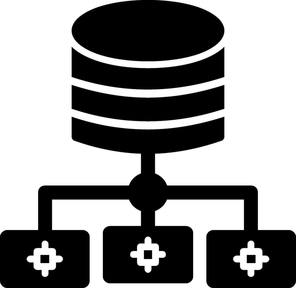 icona del glifo con big data vettore