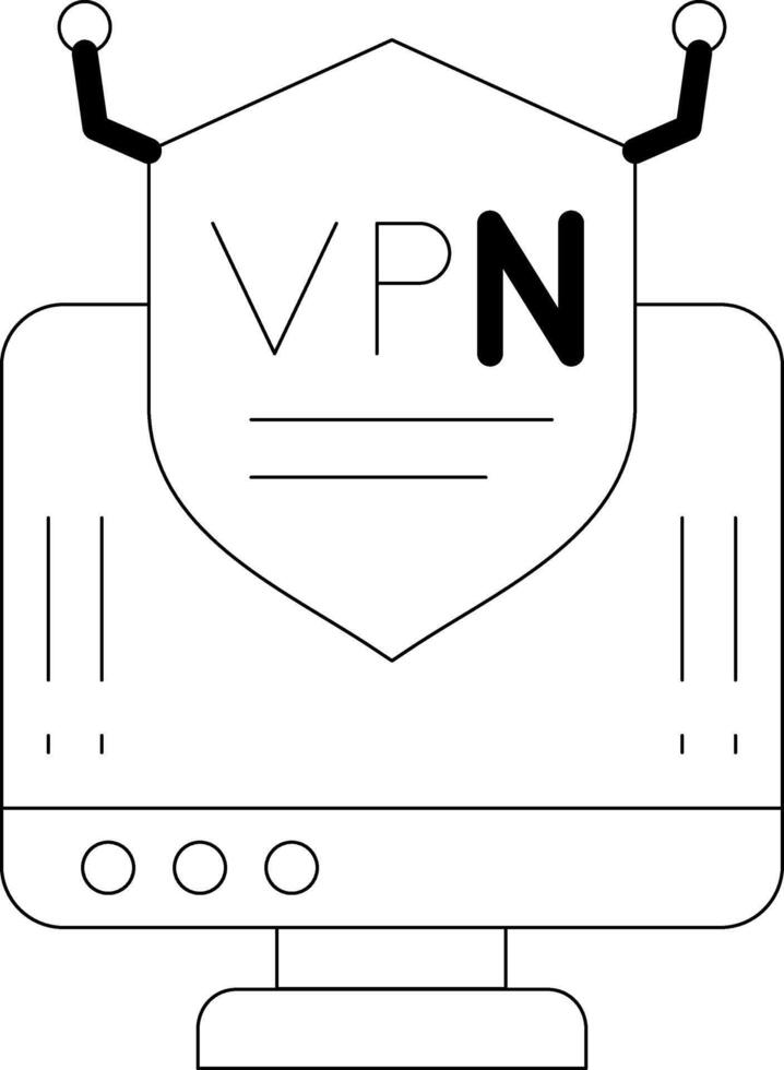 icona della linea VPN vettore