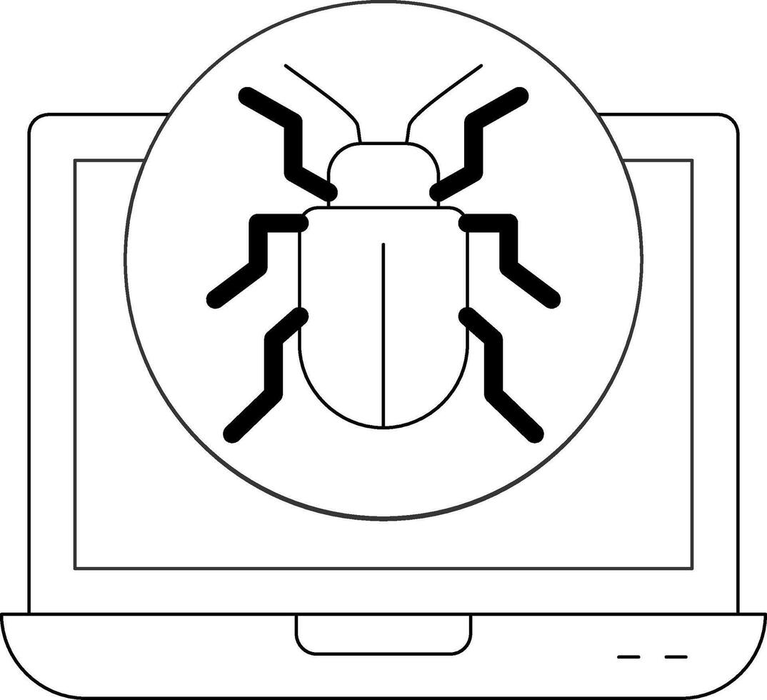 icona della linea di bug vettore