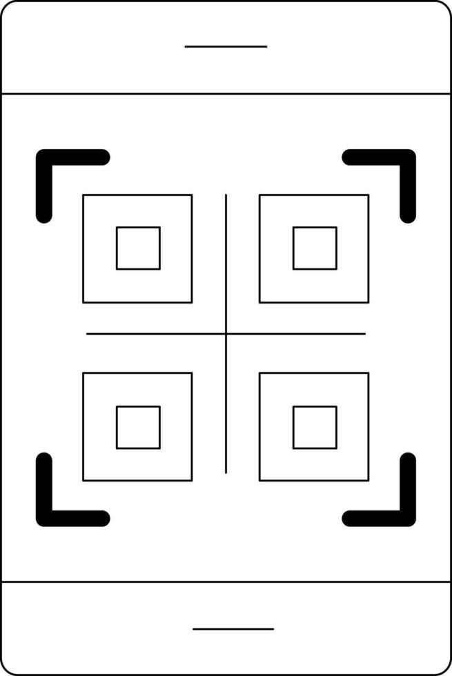 icona della linea del codice qr vettore