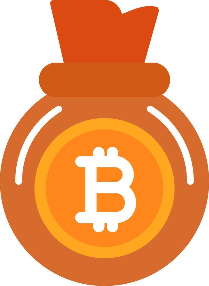 bitcoin Borsa piatto icona vettore