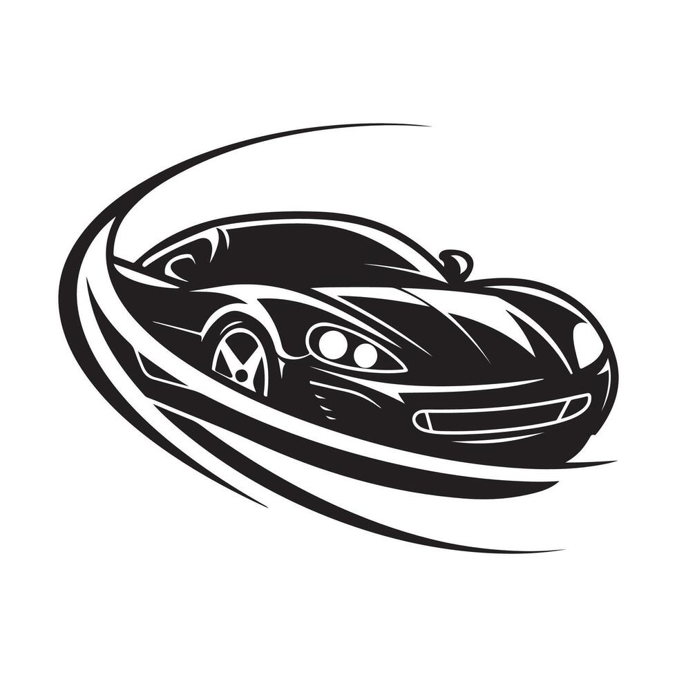 sport auto logo modello. elegante auto silhouette. illustrazione vettore