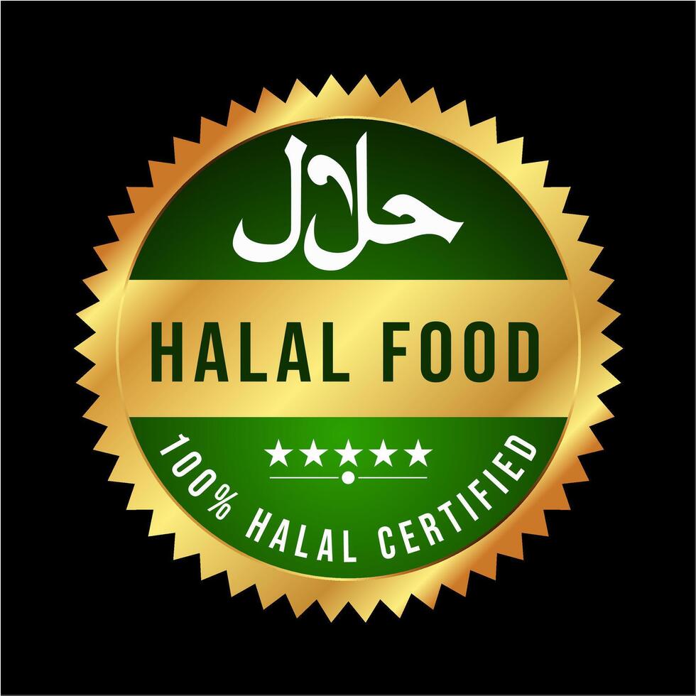 halal cibo logo, icona e distintivi, halal certificato logo vettore