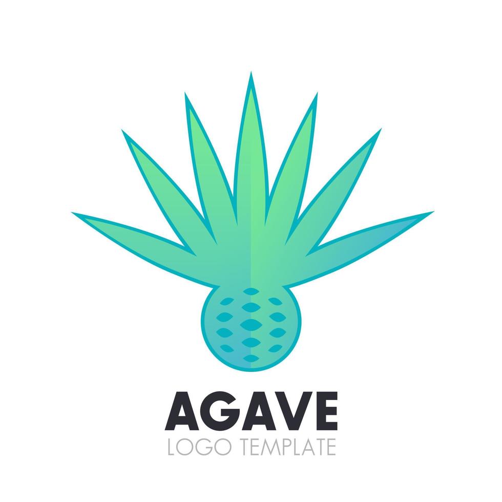 pianta di agave, logo vettoriale fiore su bianco