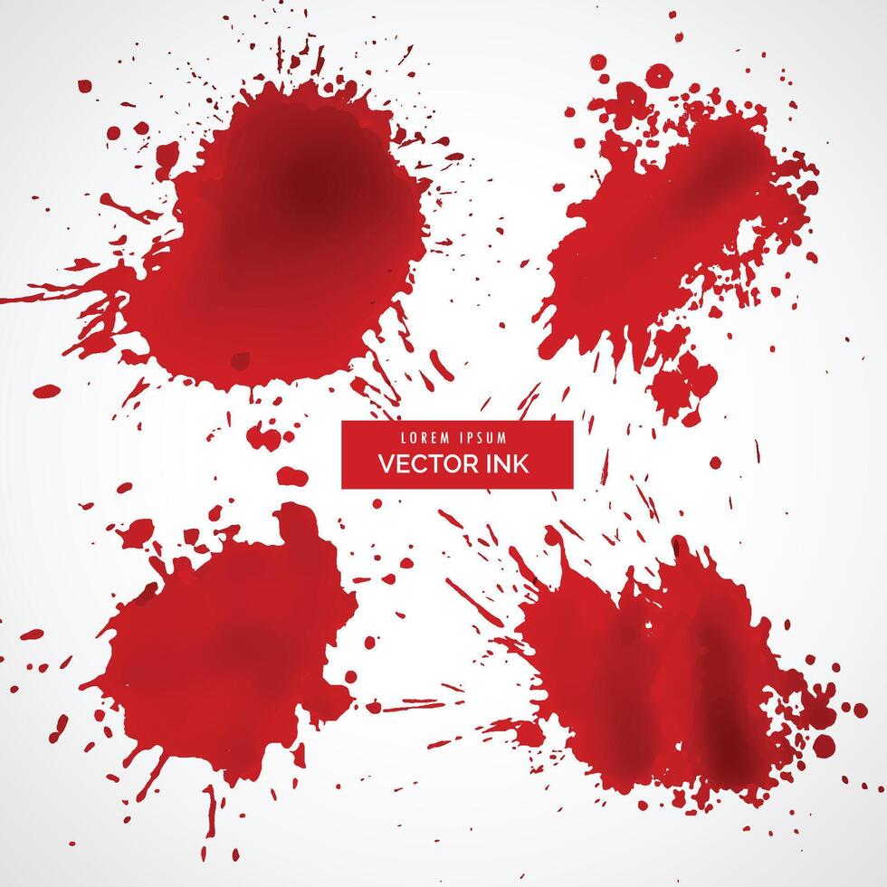 rosso sangue schizzare su bianca sfondo design illustrazione vettore