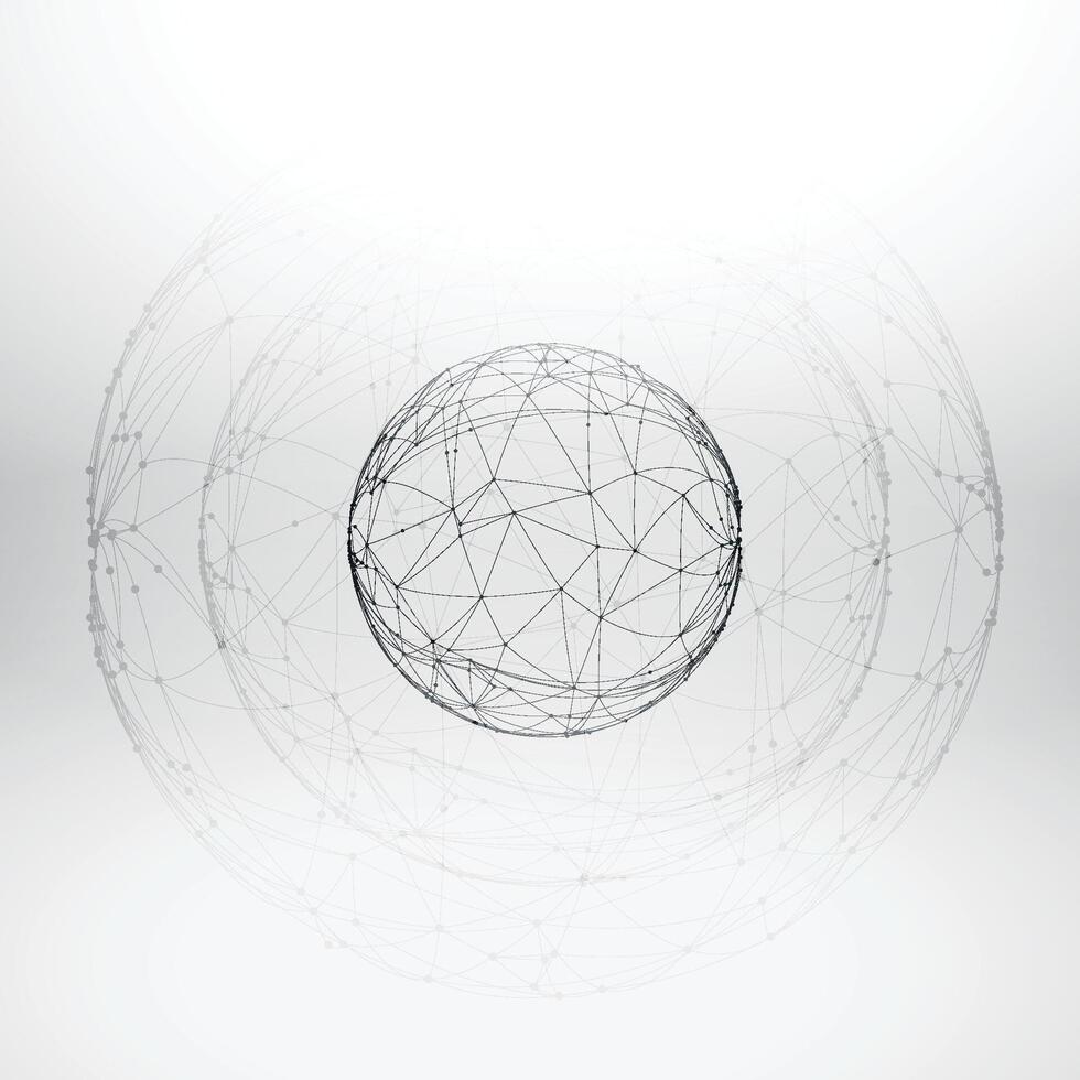 maglia wireframe sfera vettore