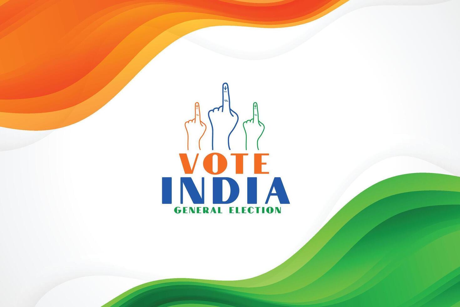 indiano elettori dito tricolore sfondo per politico volontario vettore