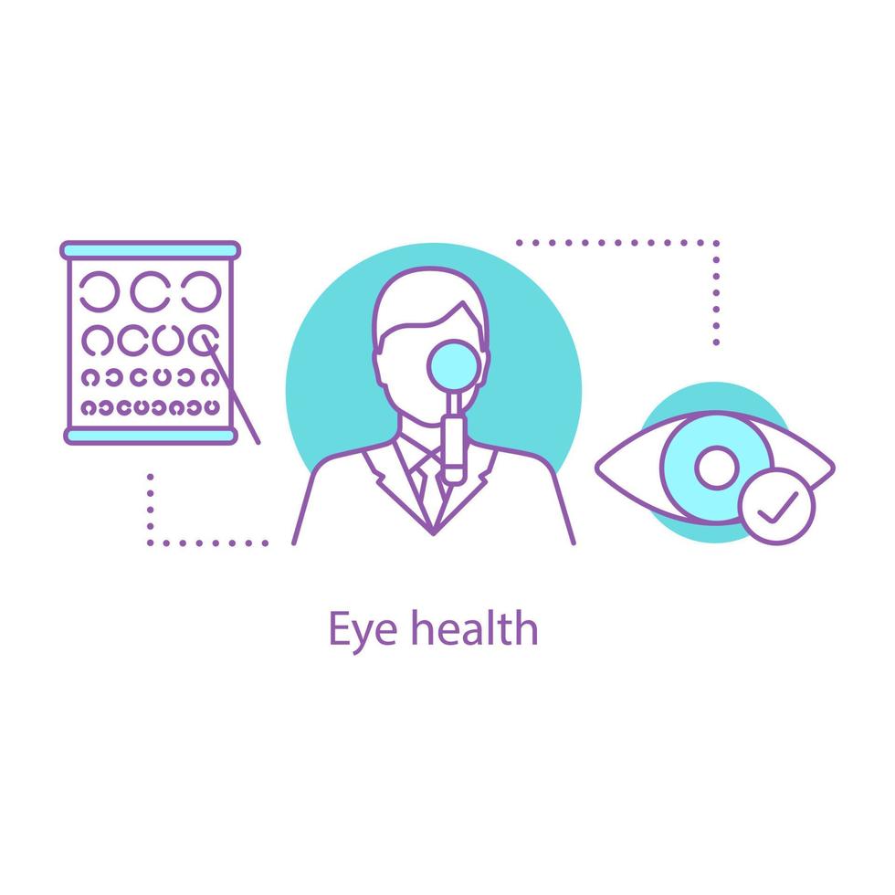 icona del concetto di oftalmologo. salute degli occhi. oftalmologia idea illustrazione al tratto sottile. controllo della vista. disegno vettoriale isolato contorno
