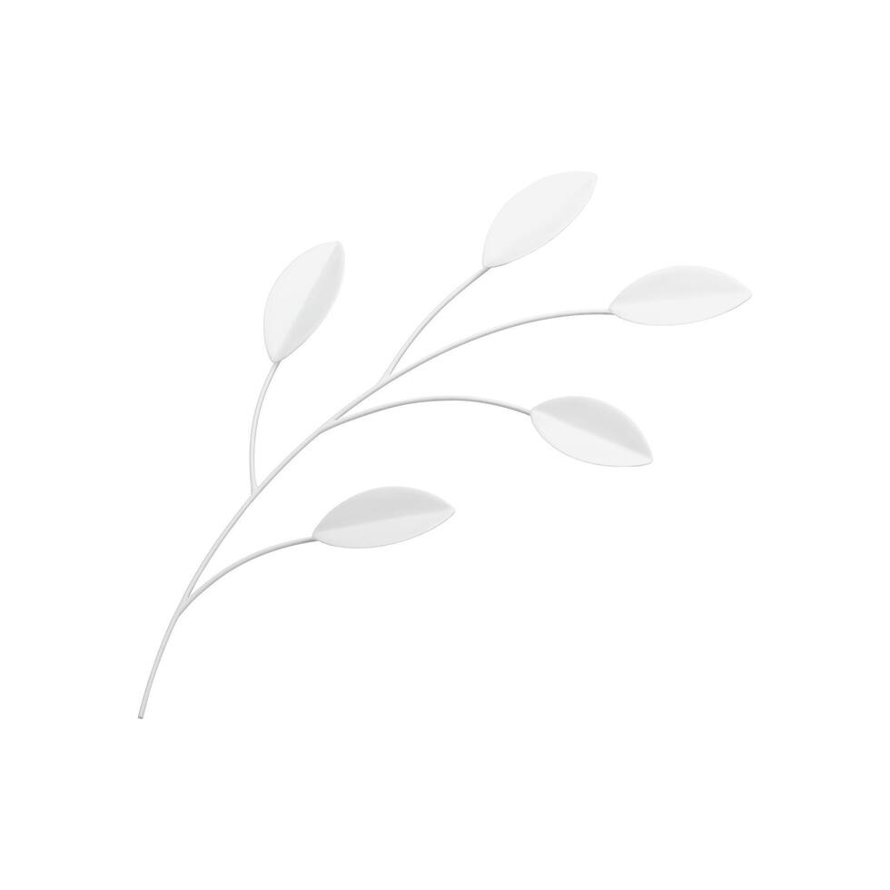 bianca albero ramo elegante pianta botanico nozze bellezza decorativo elemento 3d icona realistico vettore