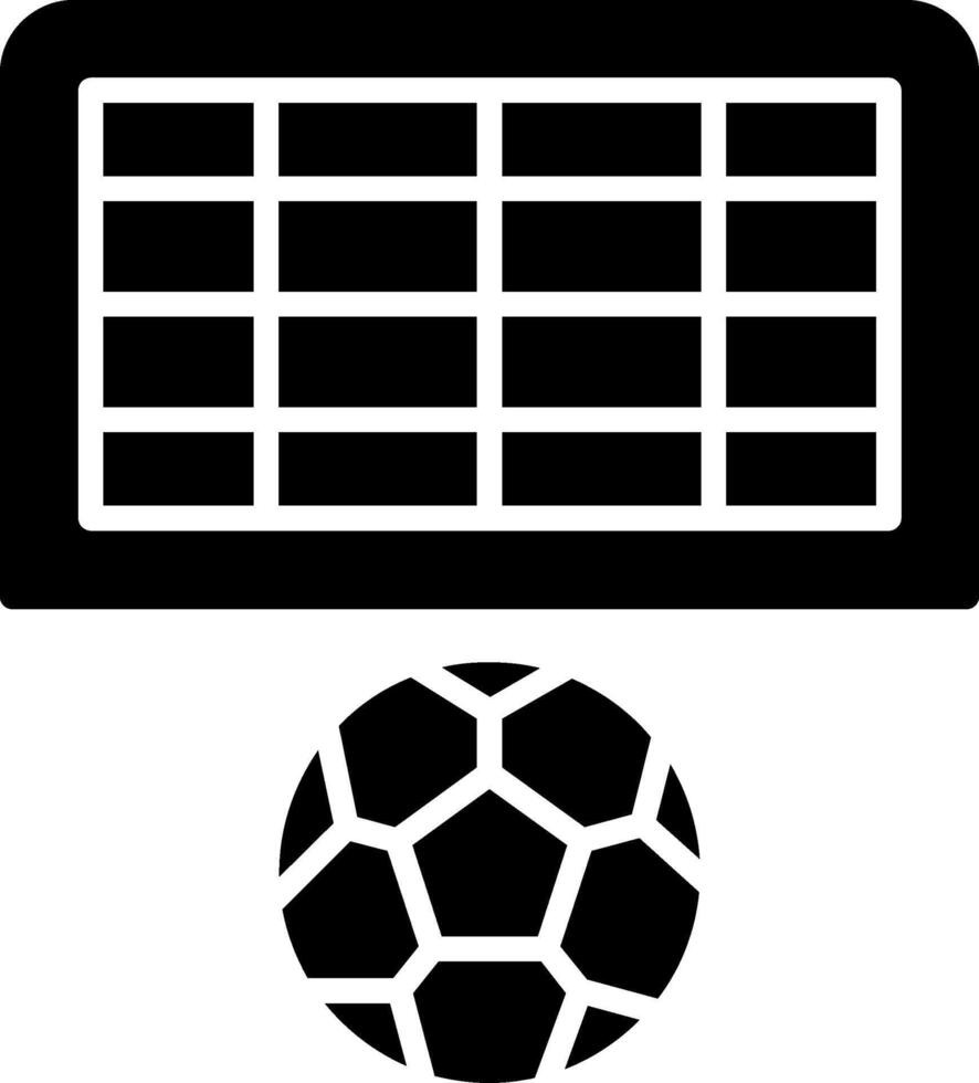 icona del glifo dell'obiettivo di calcio vettore