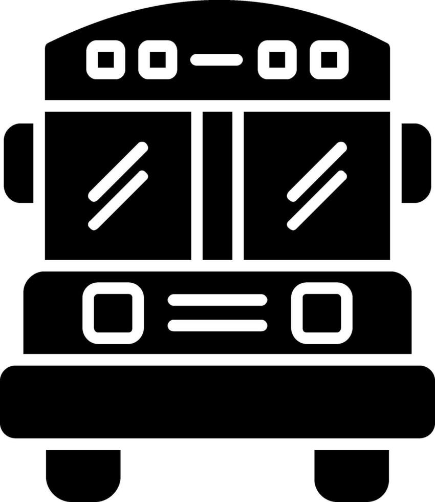 icona del glifo dello scuolabus vettore