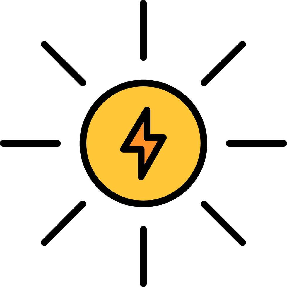 icona piena di linea solare vettore