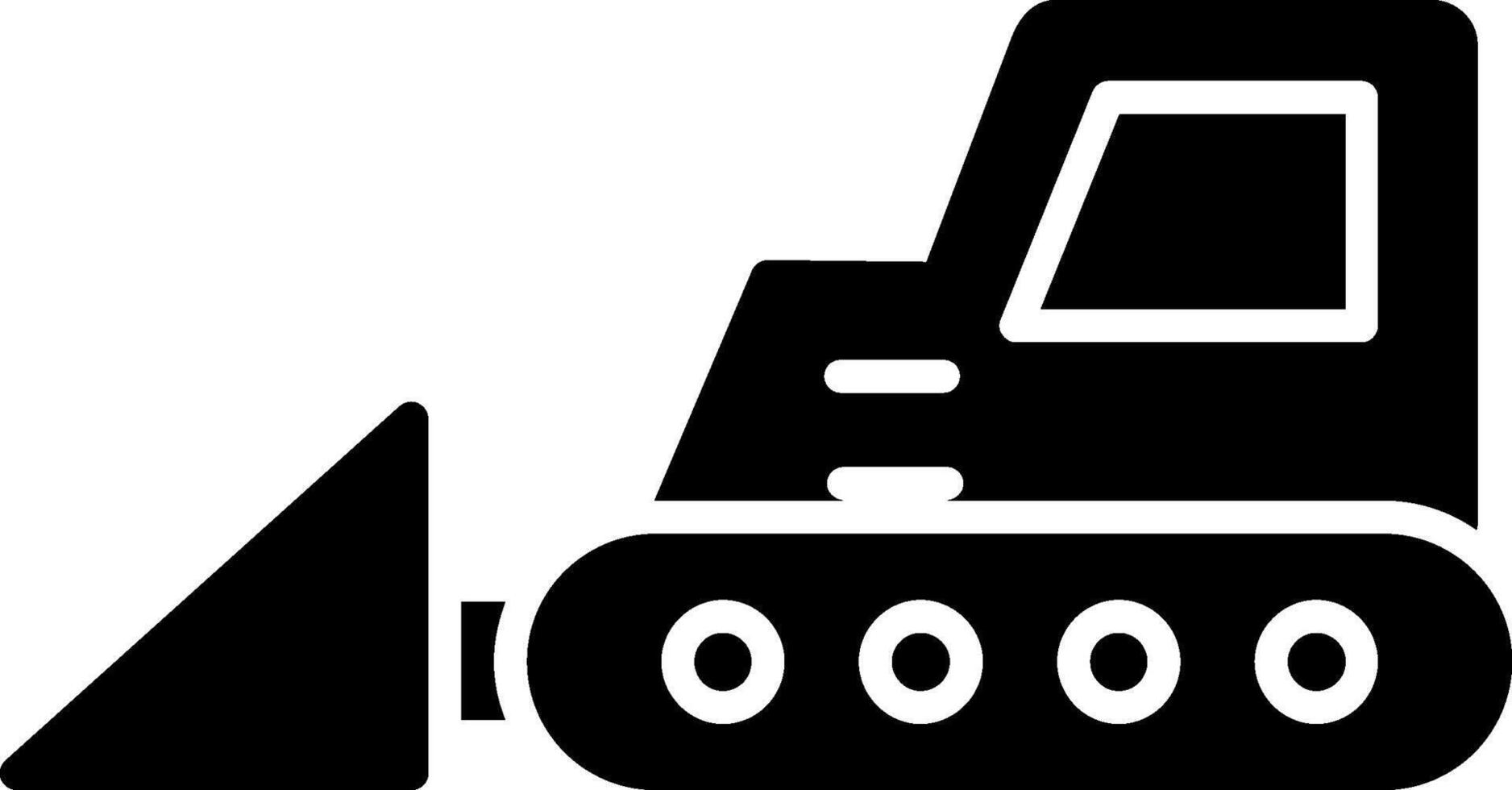 bulldozer glifo icona vettore