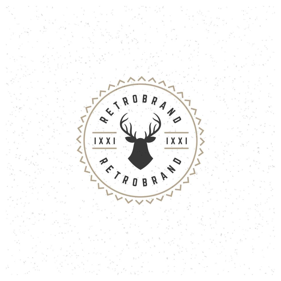 cervo testa design elemento nel Vintage ▾ stile per logotipo vettore