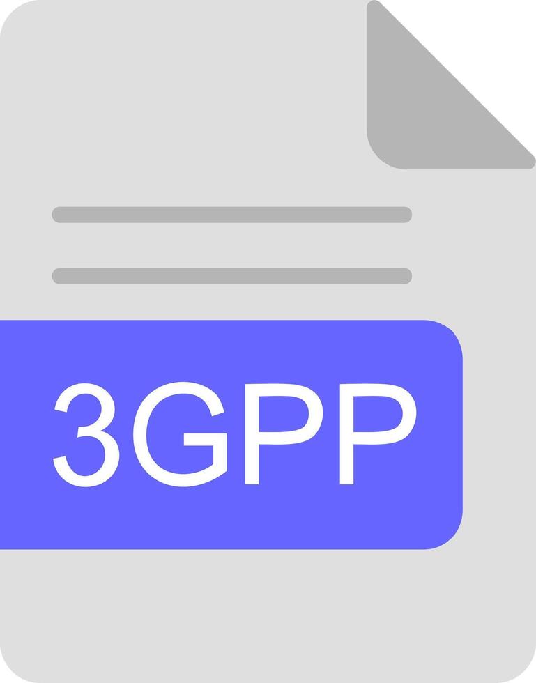 3gpp file formato piatto icona vettore