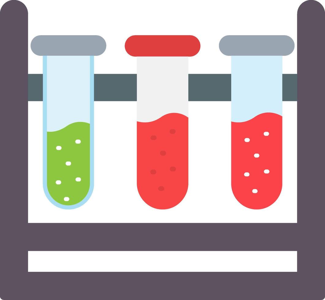 icona piatta delle provette vettore