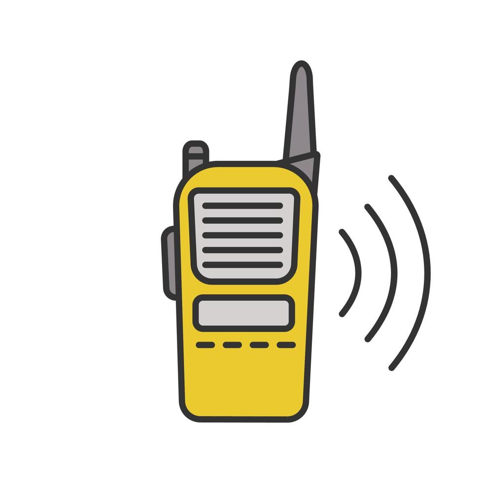 icona del colore del walkie-talkie. radio della polizia. illustrazione vettoriale isolato