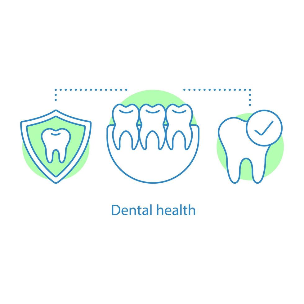 icona del concetto di salute dentale. denti sani idea illustrazione al tratto sottile. stomatologia. disegno vettoriale isolato contorno